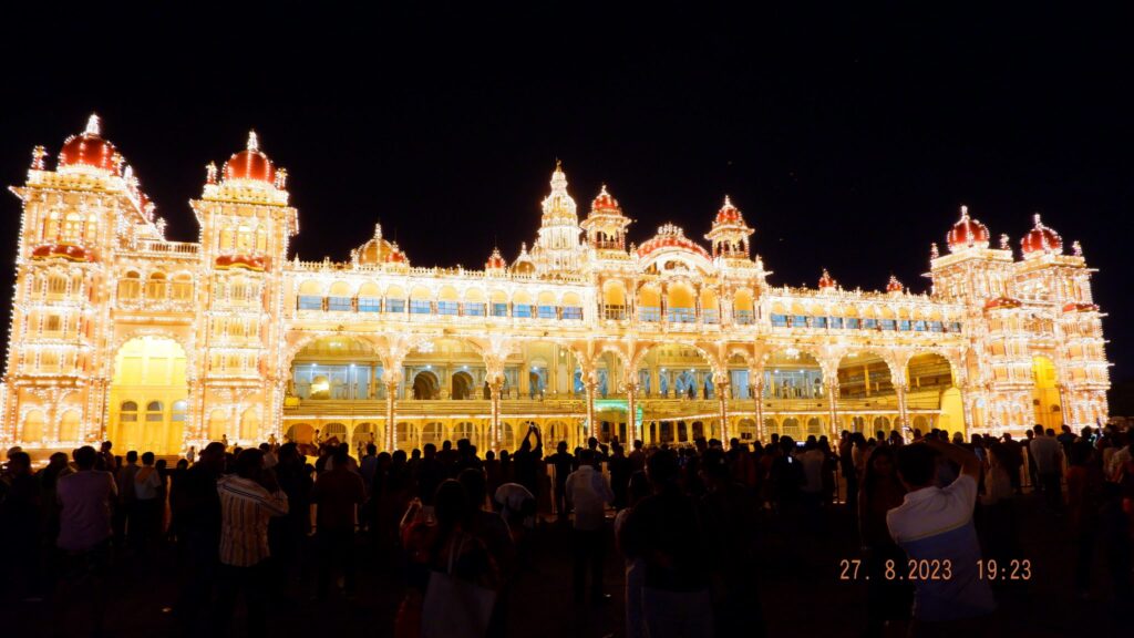 Mysore Palace Lit up with illumination